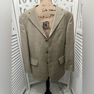Oscar De La Renta Mens Tan Blazer suit jacket 42R